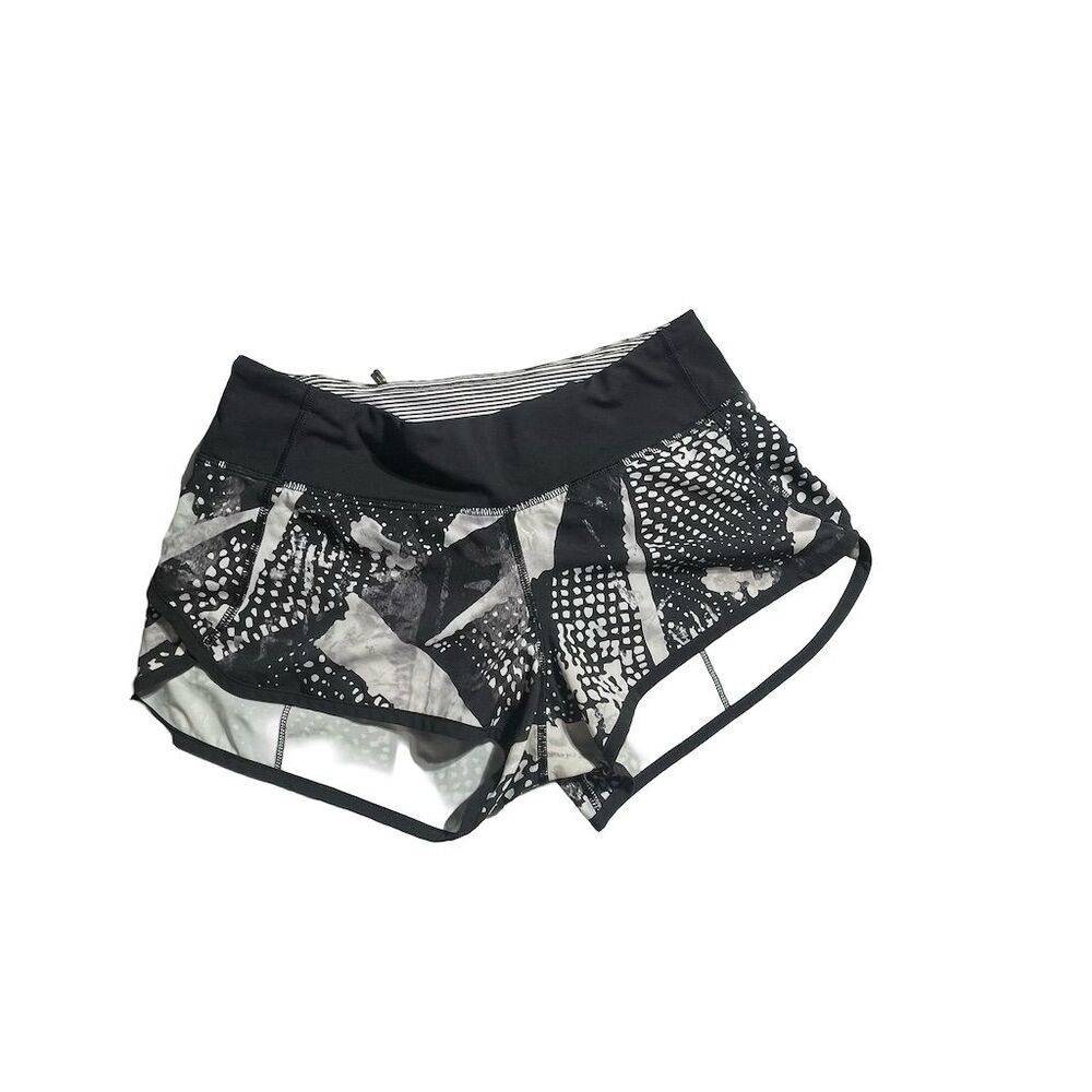 Lululemon Speed Up Shorts 2.5” Static Mist White Black Size 4 | Running Training